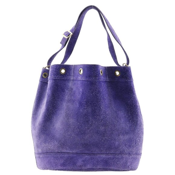 HERMES Market GM Shoulder Bag purple Suede Women - Picture 1 of 10